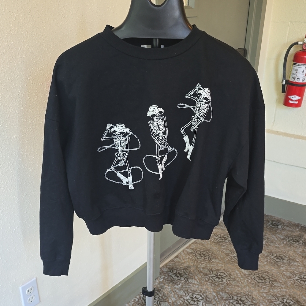 Altar'd State Black Skeleton Crewneck Sweater